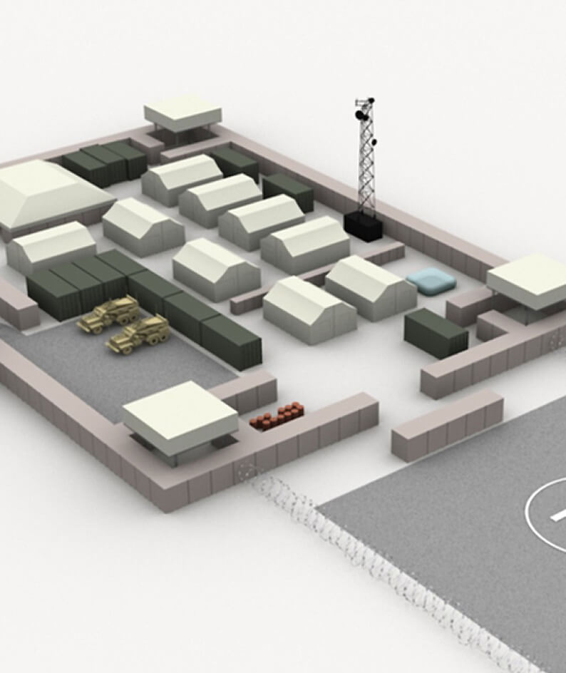 3D model architectural model of an army base
